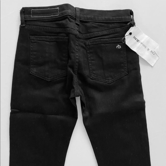 Rag & Bone Stevie Cropped Skinny Jean Tie Hem Cola Black NWT - Picture 6 of 9